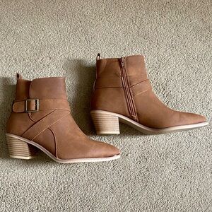 NWOT! Cognac Ankle Booties